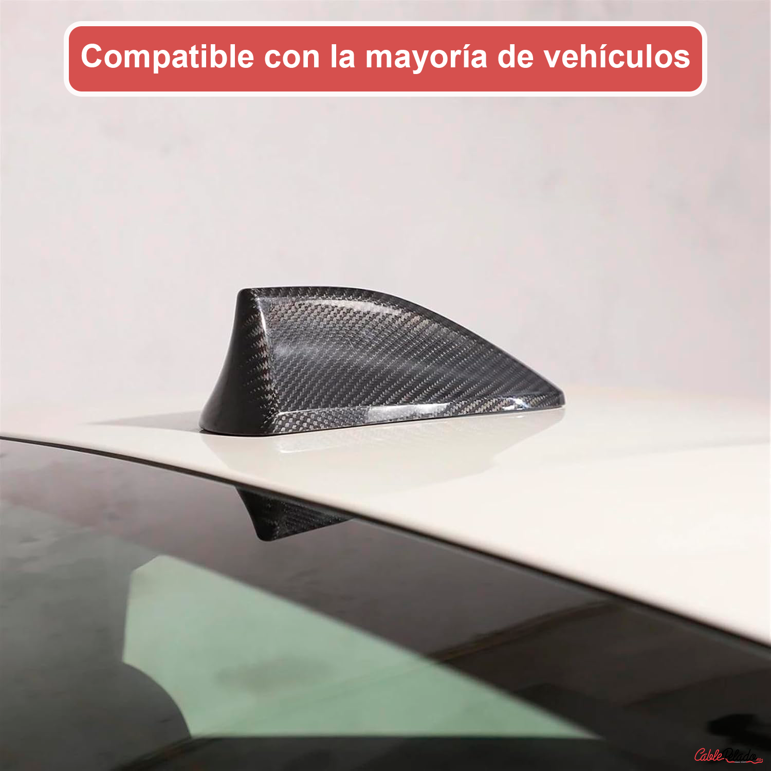 Antena Coche Estilo Aleta Tiburon Universal Fibra De Carbono  Negro