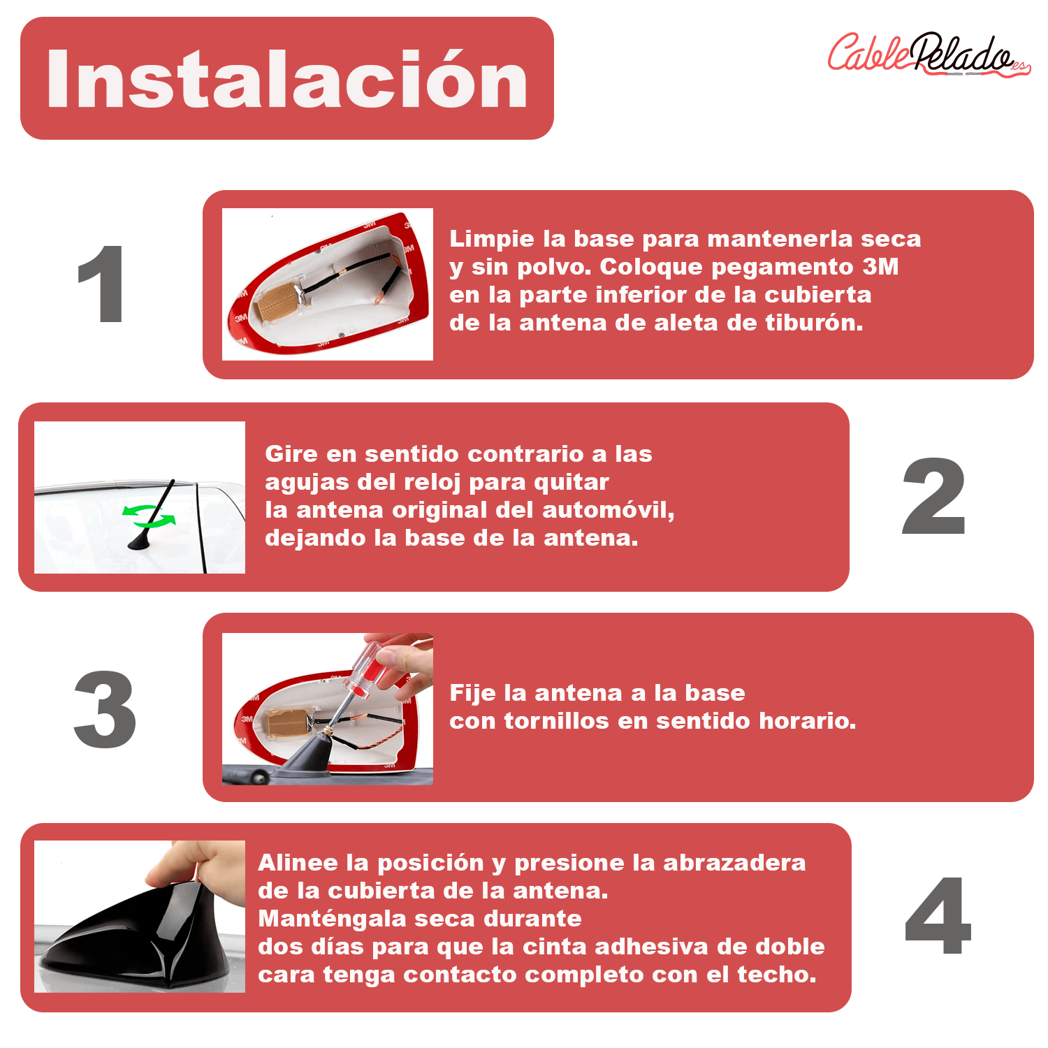 Antena Coche Estilo Aleta Tiburon Universal  Negro