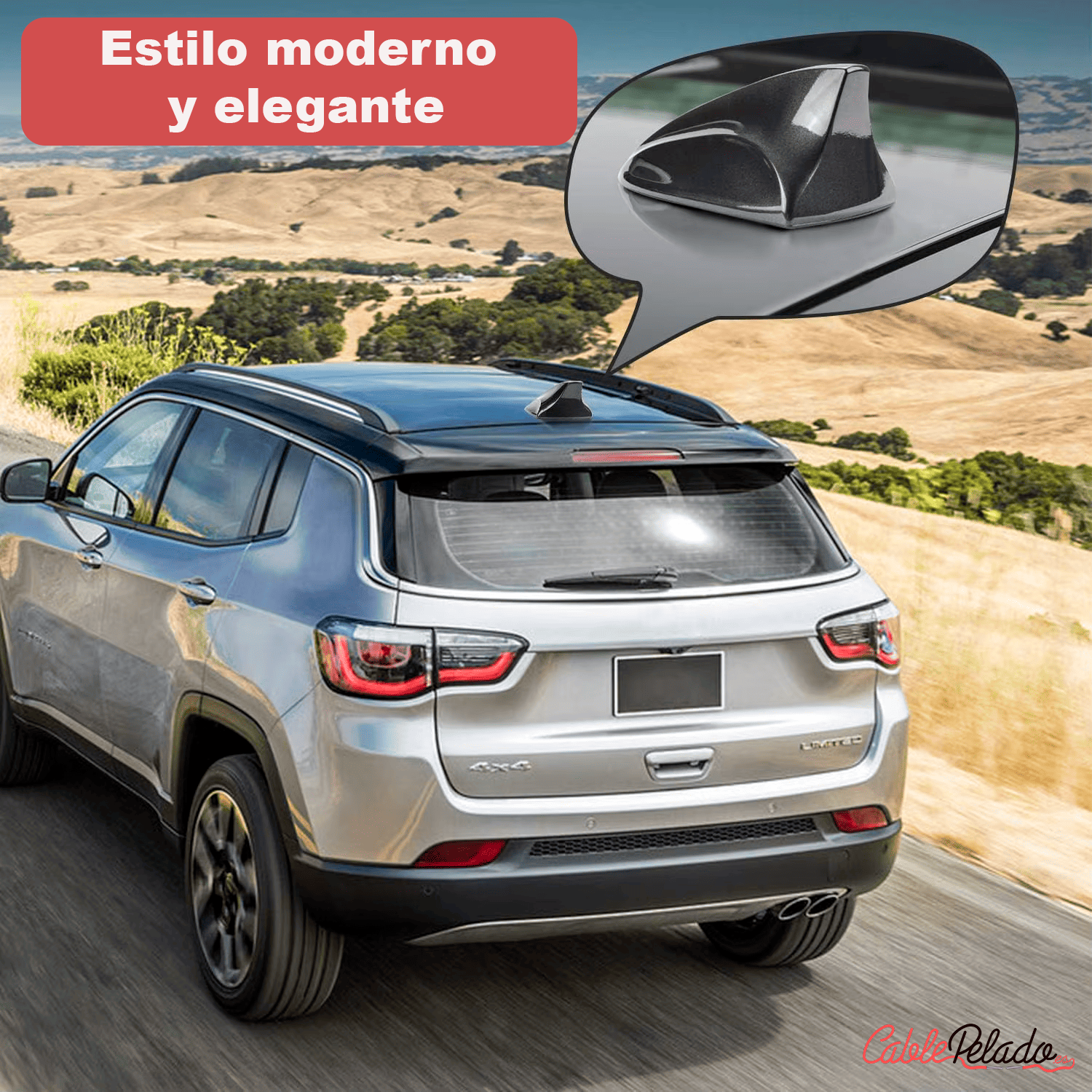 Antena Coche Estilo Aleta Tiburon Universal  Negro