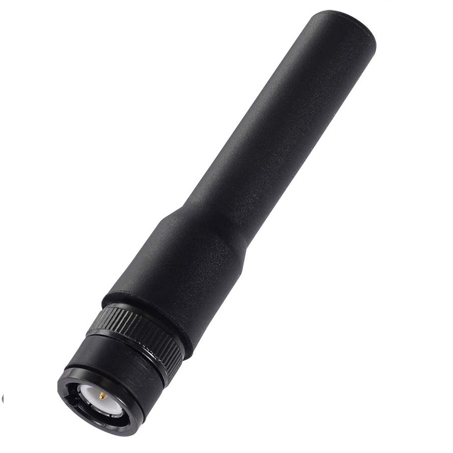 Antena Walkie Talkie corta Flexible SMA macho 7 cm Negro