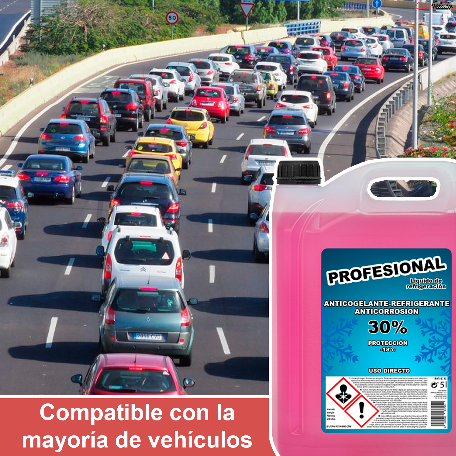 Anticongelante LÍquido Refrigerante 30% 5 Litros Rosa