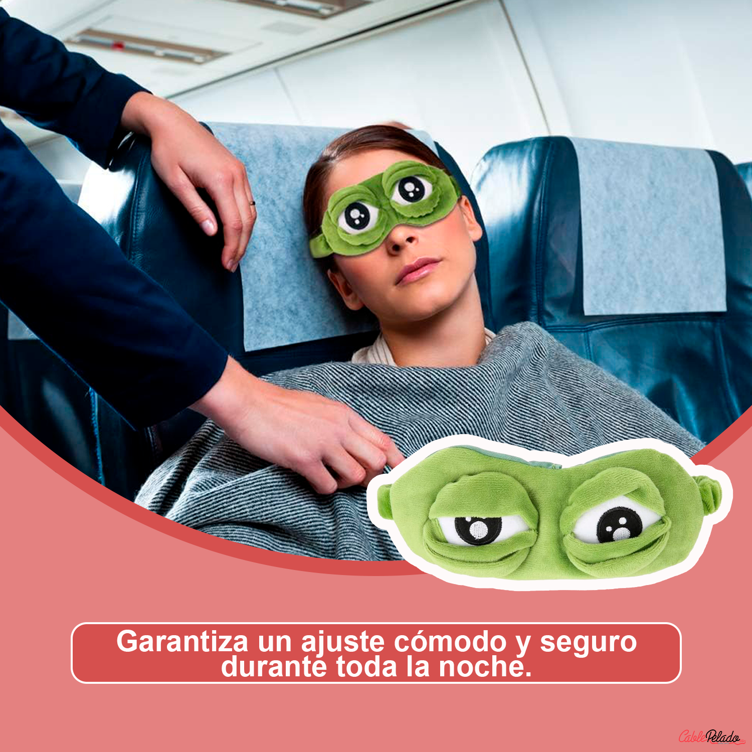 Antifaz Para Dormir De Rana Loca  Verde