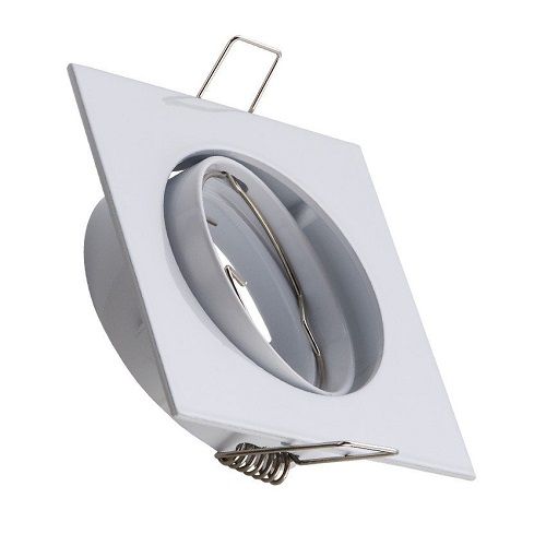 Aro cuadrado empotrable para bombilla dicroica orientable  Blanco