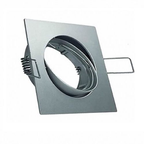 Aro cuadrado empotrable para bombilla dicroica orientable  Gris
