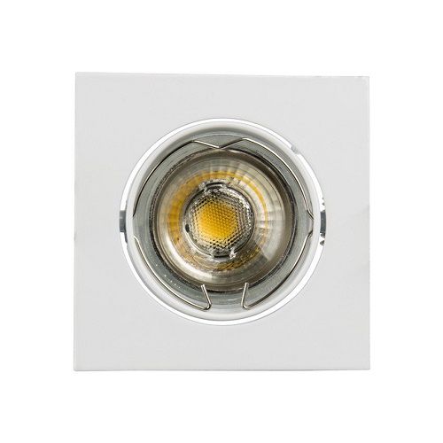 Aro cuadrado empotrable para bombilla dicroica orientable  Blanco