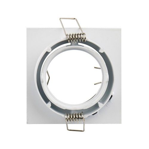 Aro cuadrado empotrable para bombilla dicroica orientable  Blanco