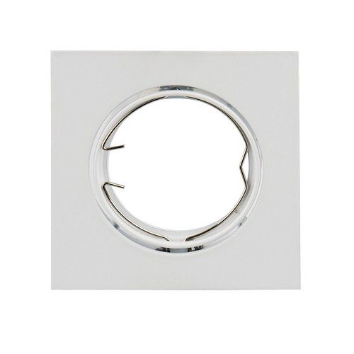 Aro cuadrado empotrable para bombilla dicroica orientable  Blanco