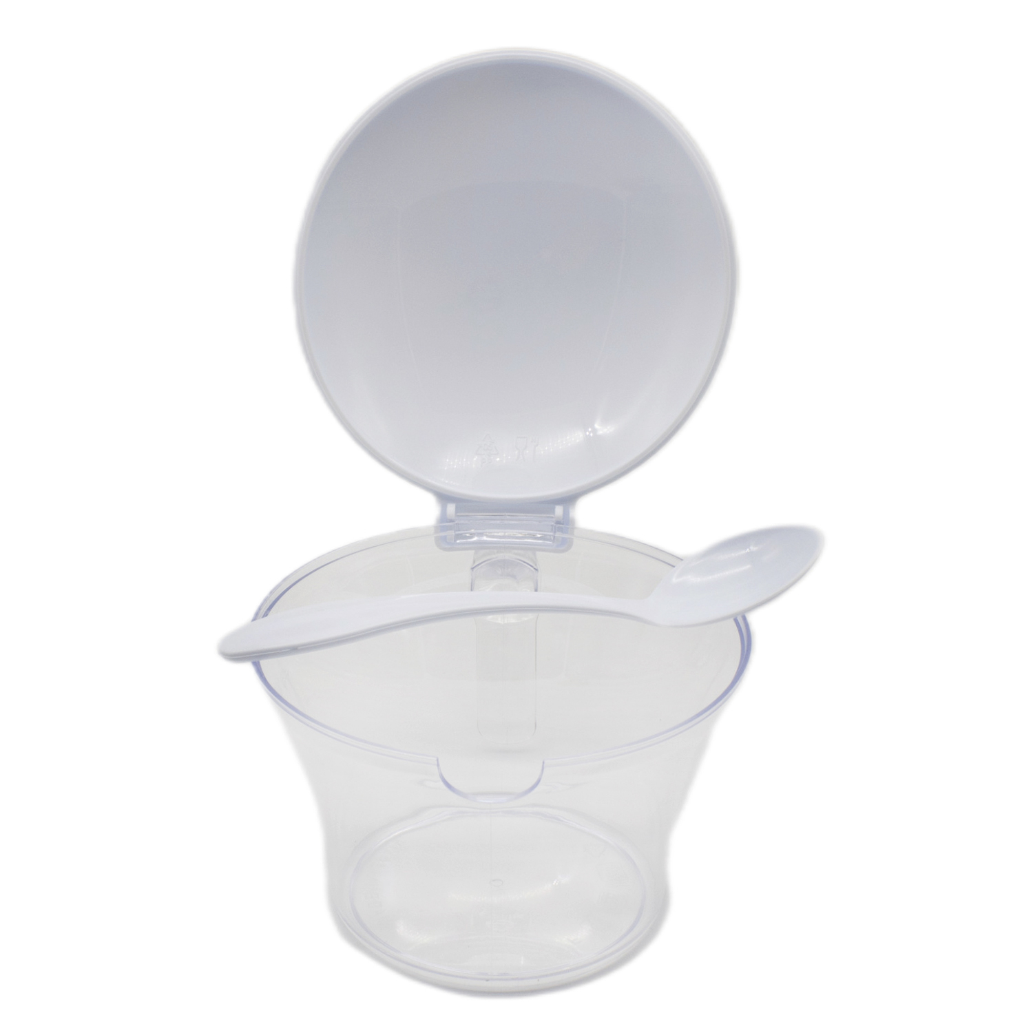 Azucarero de cocina de plastico con tapa y cuchara  Blanco