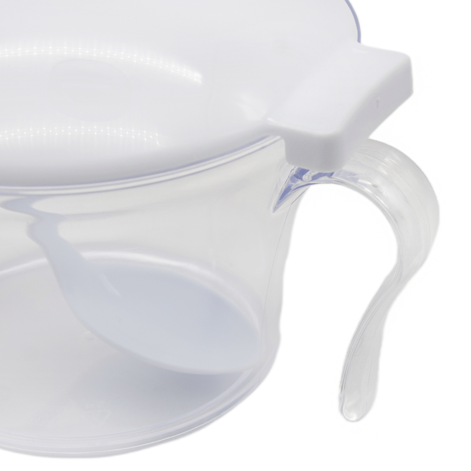 Azucarero de cocina de plastico con tapa y cuchara  Blanco