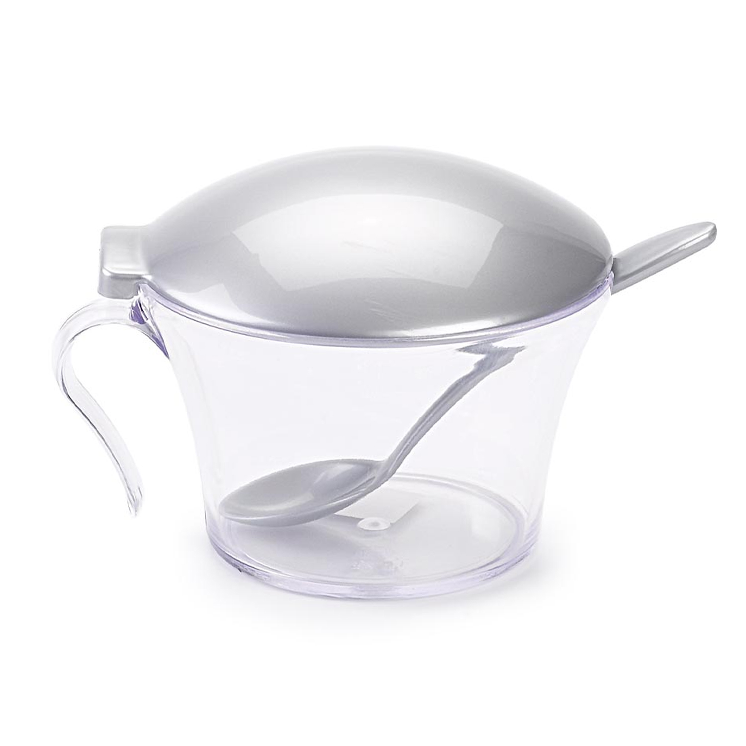Azucarero de cocina de plastico con tapa y cuchara  Gris