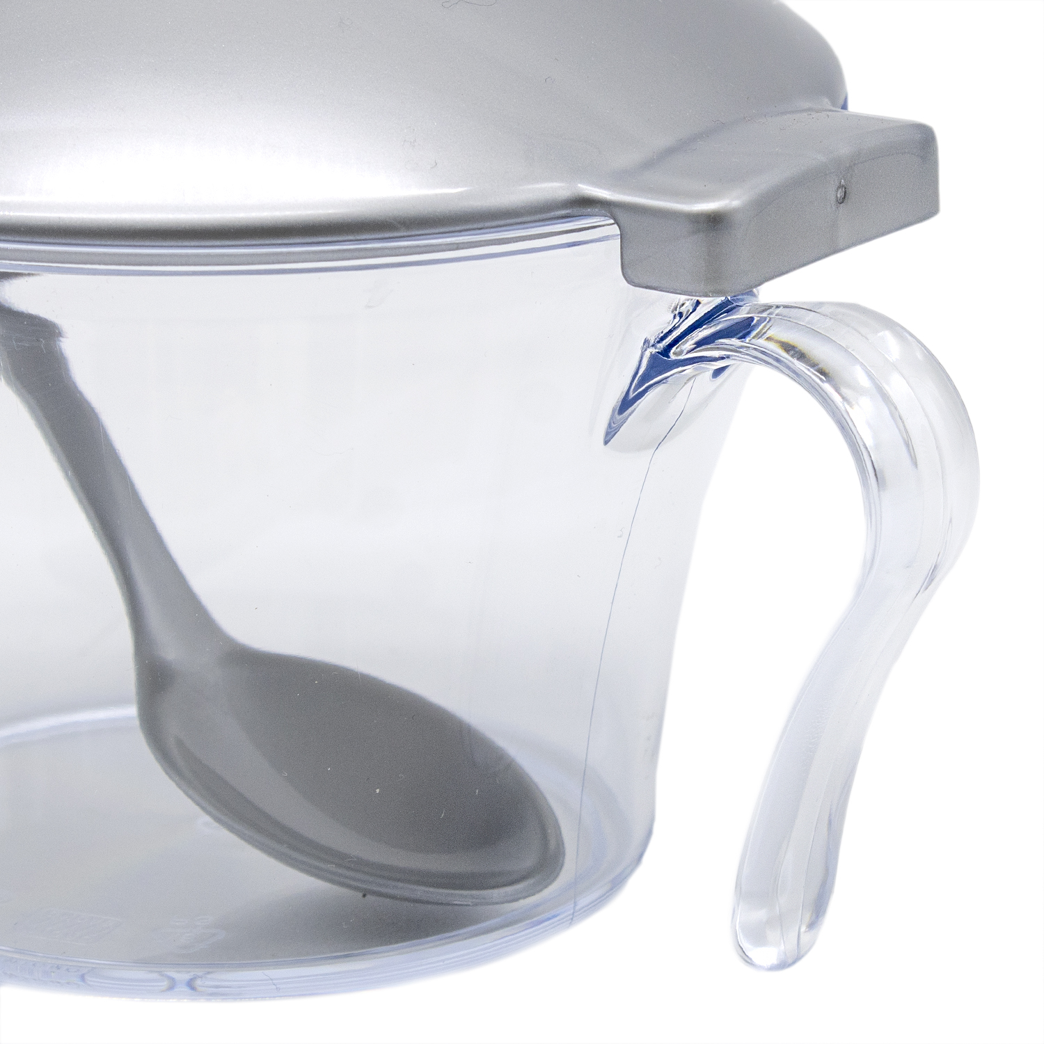 Azucarero de cocina de plastico con tapa y cuchara  Gris
