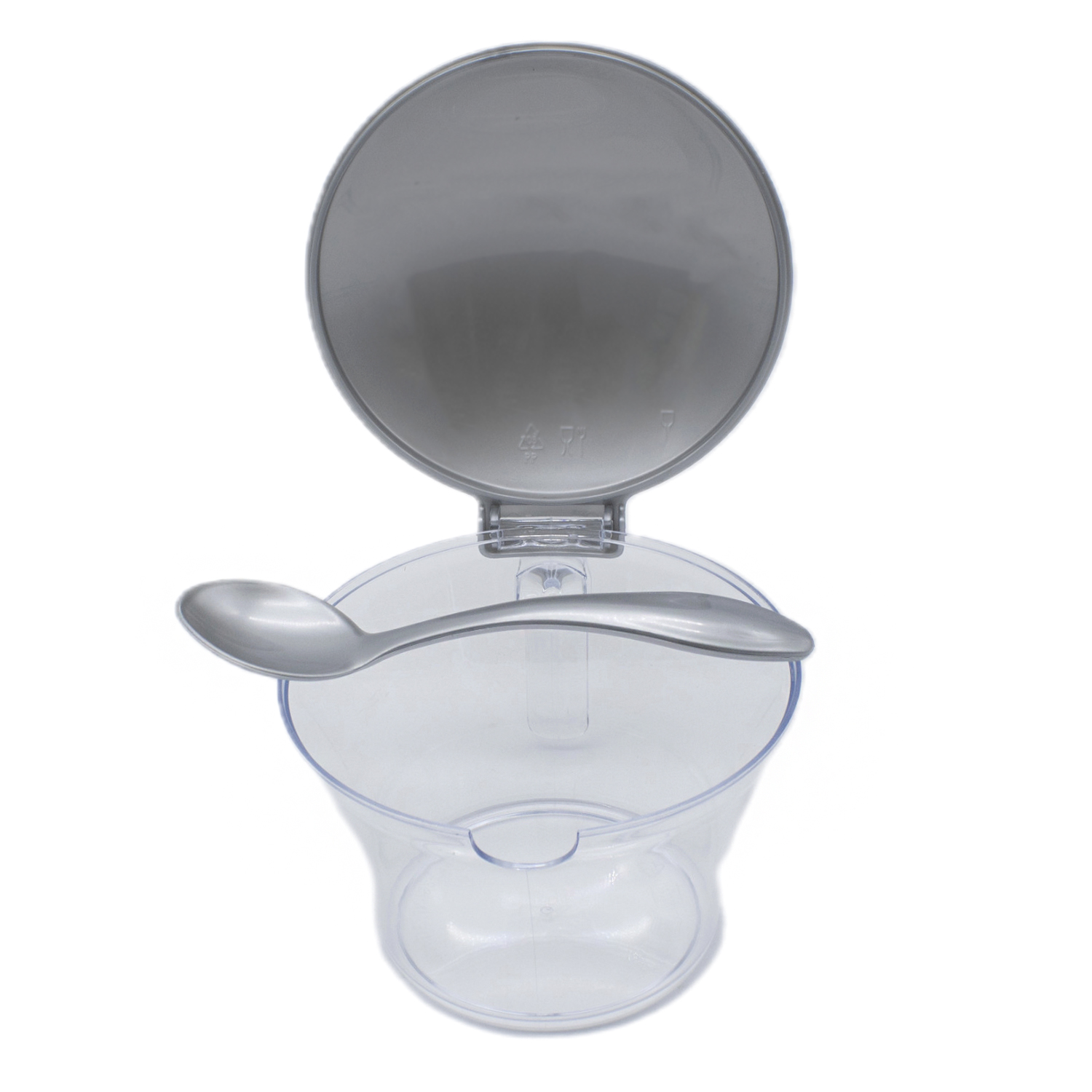 Azucarero de cocina de plastico con tapa y cuchara  Gris