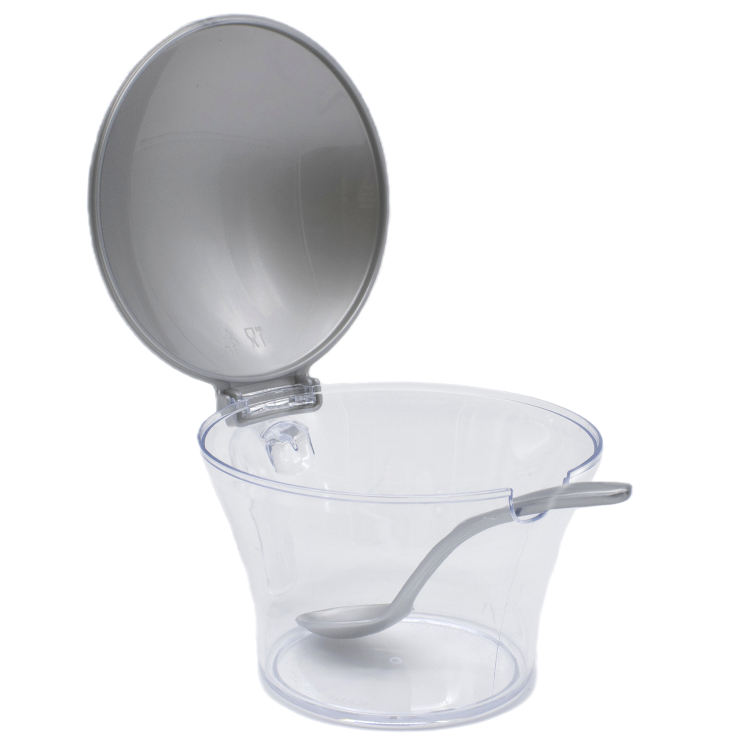 Azucarero de cocina de plastico con tapa y cuchara  Gris