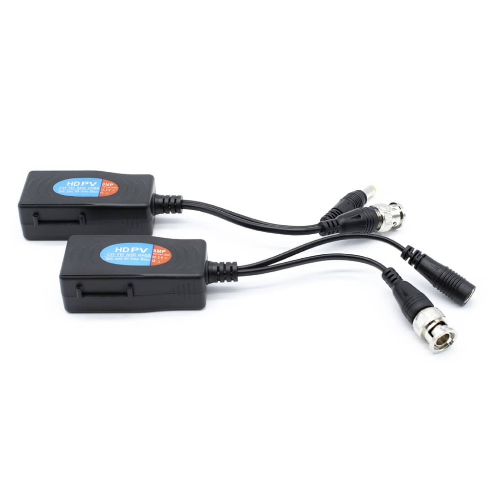 Balun (Convertidor UTP a Video y alimentacion) Pasivo 2 Uds  Negro