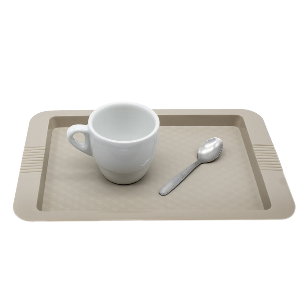 Bandeja plastico rectangular comida rapida 30x20 cm Beige