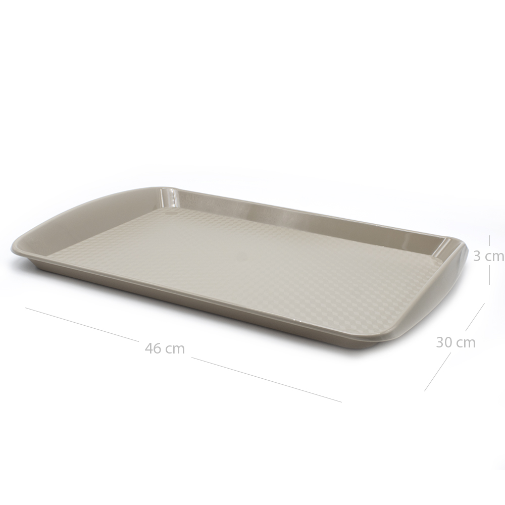 Bandeja plastico rectangular comida rapida 46x30 cm  Beige