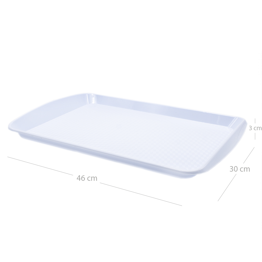 Bandeja plastico rectangular comida rapida Blanco