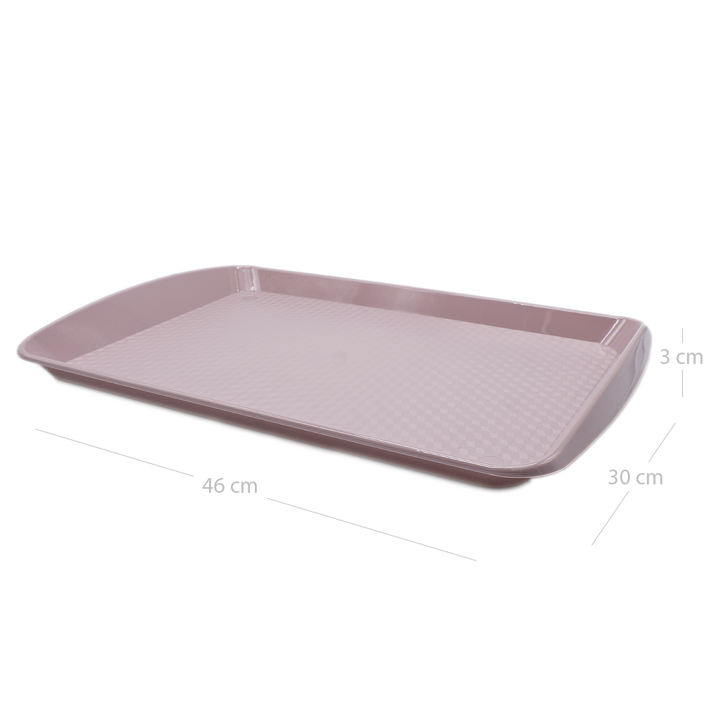 Bandeja plastico rectangular comida rapida 46x30 cm  Rosa claro