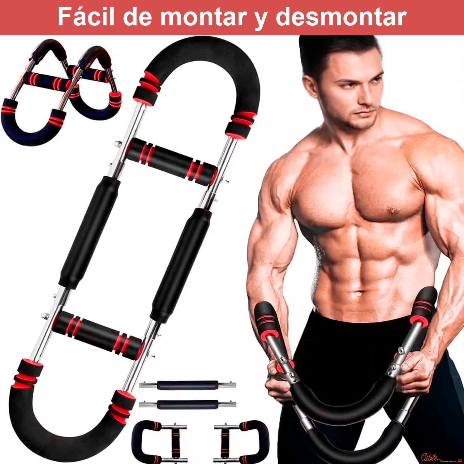 Barra de Resistencia Ajustable para Brazos y Pecho