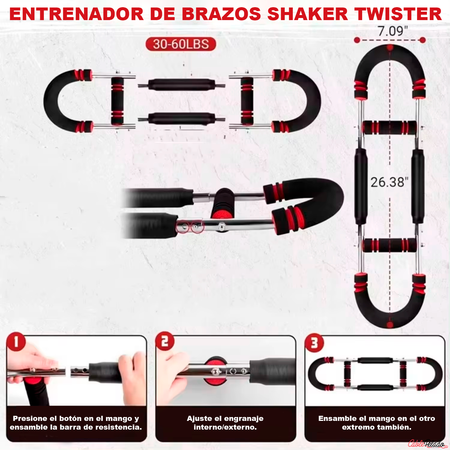 Barra de Resistencia Ajustable para Brazos y Pecho