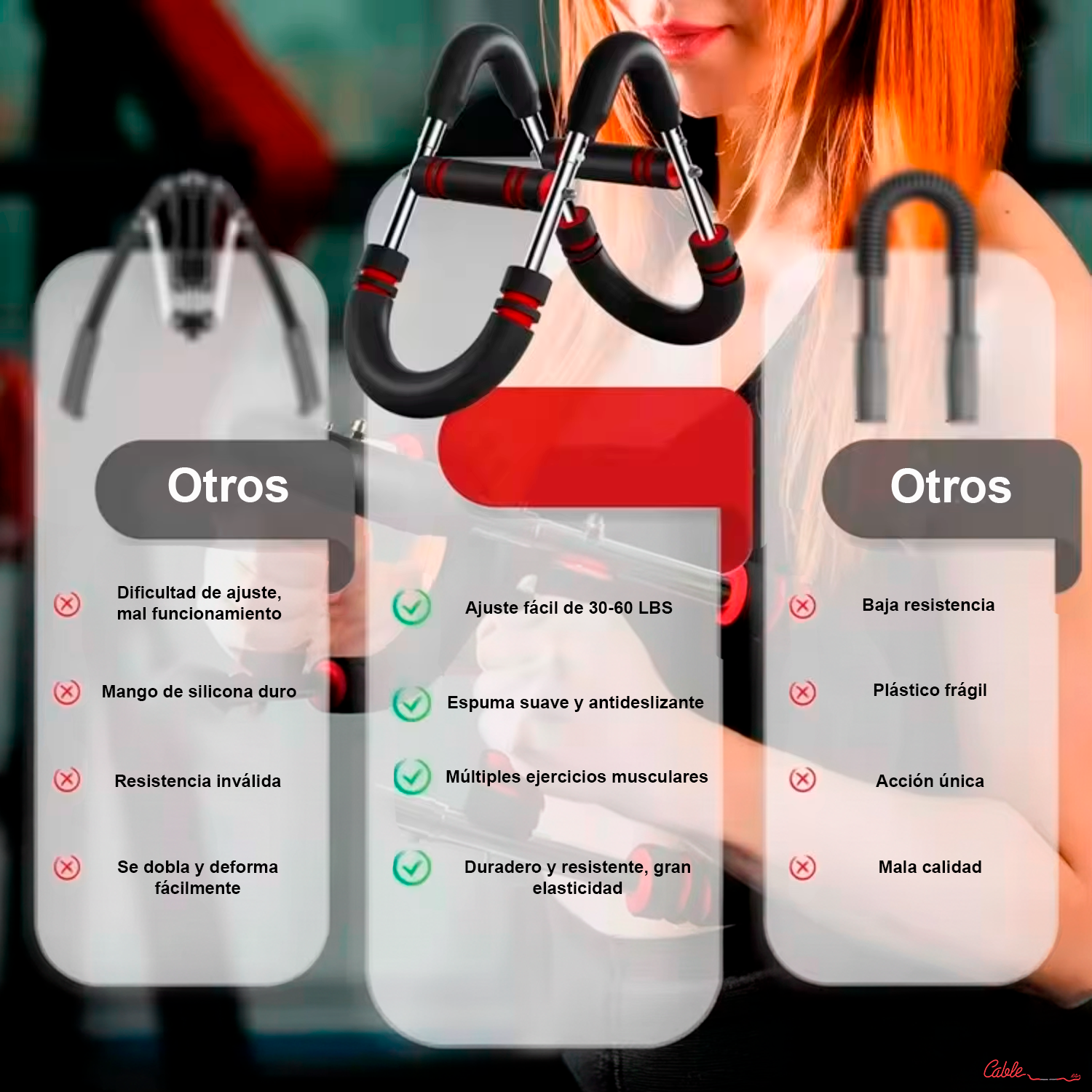 Barra de Resistencia Ajustable para Brazos y Pecho