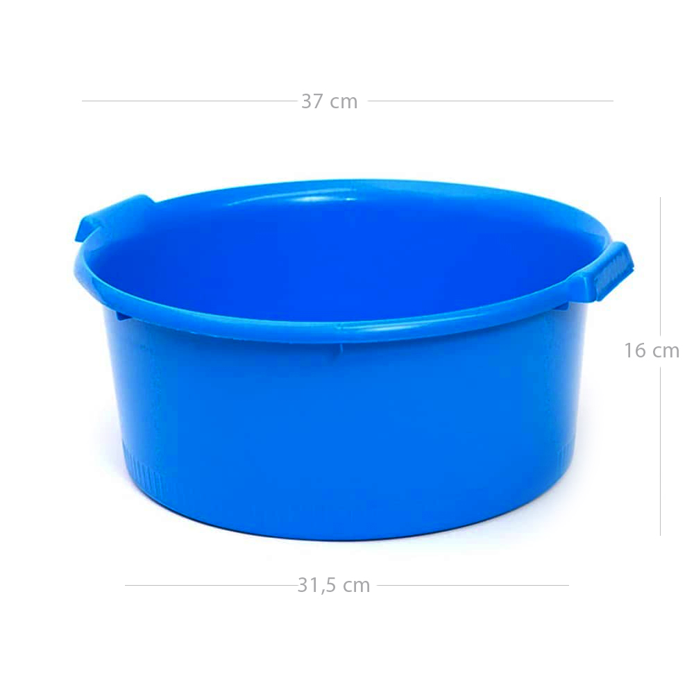 Barreño de plastico redondo con asas 12 Litros Azul