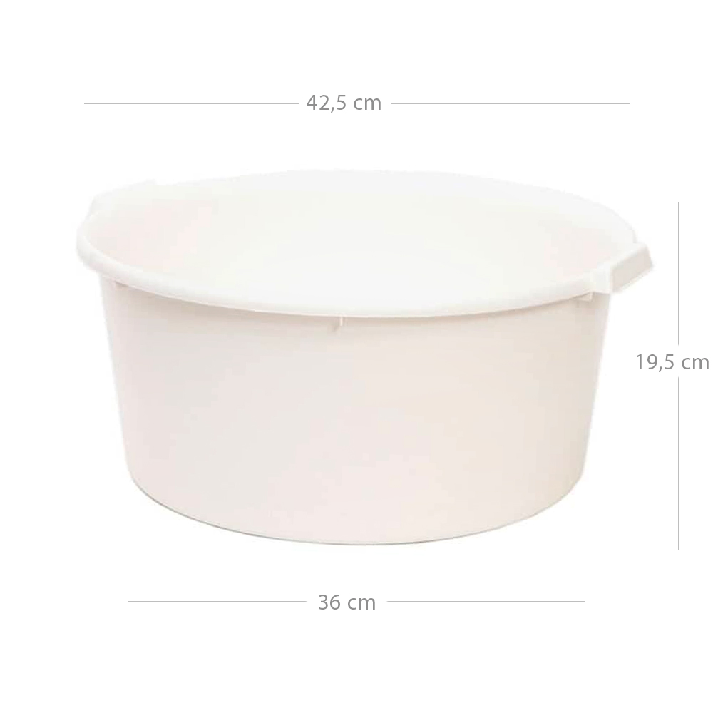 Barreño de plastico redondo con asas 20 Litros Blanco