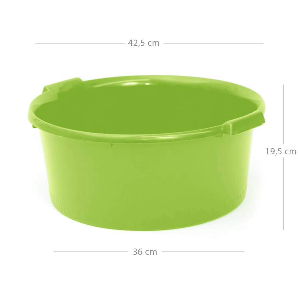 Barreño de plastico redondo con asas 20 Litros Verde