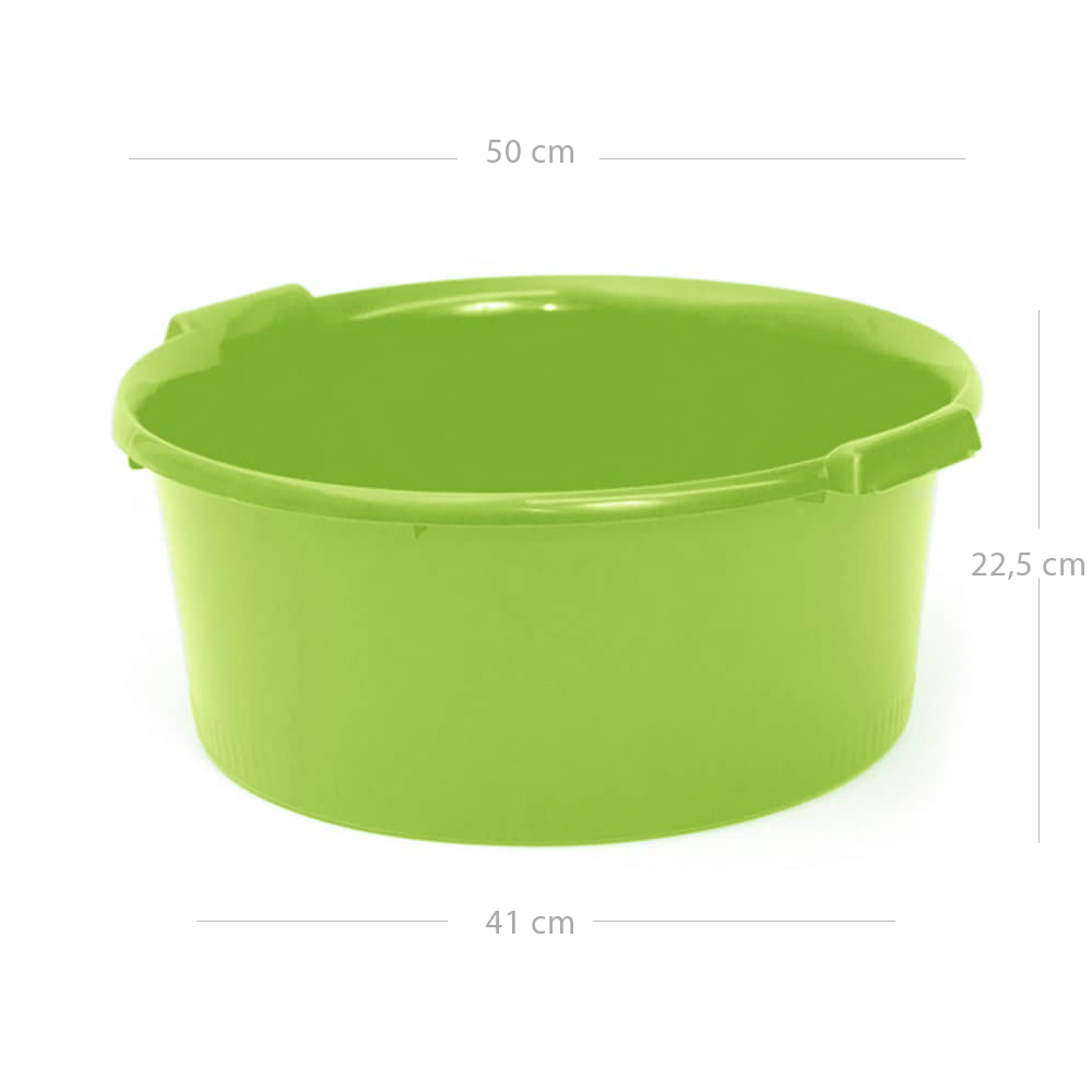 Barreño de plastico redondo con asas 40 Litros Verde