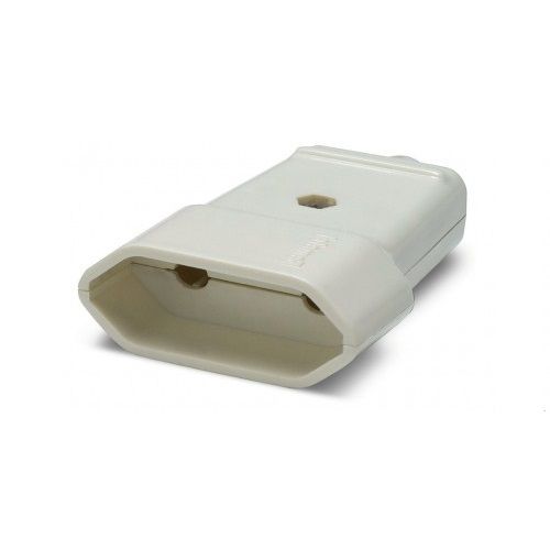 Clavija enchufe bipolar recto hembra 10A 250V  Blanco