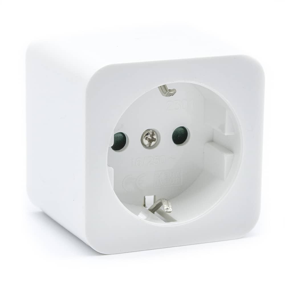 Base de 1 toma TT lateral superficie 250V 16A  Blanco