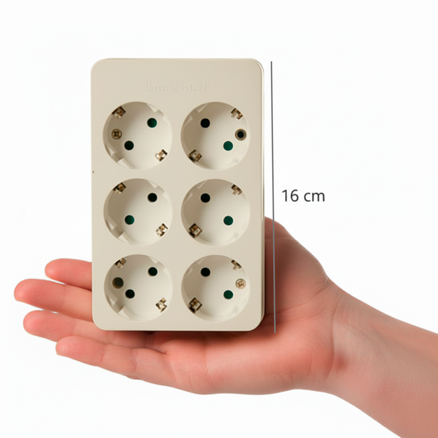 Base de 6 tomas TT lateral superficie 250V 16A  Beige