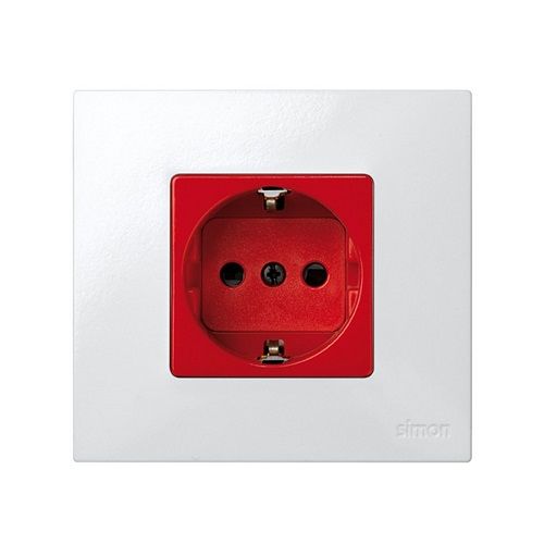 Base de enchufe schuko 250V Simon 27 Play  Rojo 16 A