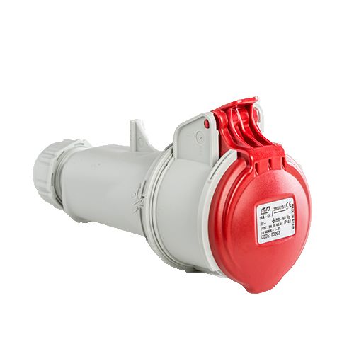 Base enchufe industrial hembra 3P+T 380V IP44 aerea  Rojo 16 A