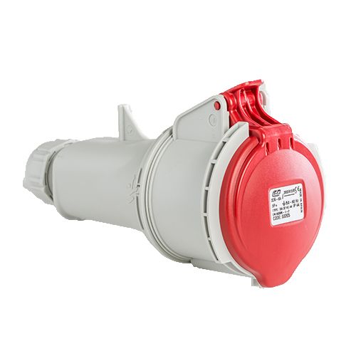 Base enchufe industrial hembra 3P+T 380V IP44 aerea  Rojo 32 A