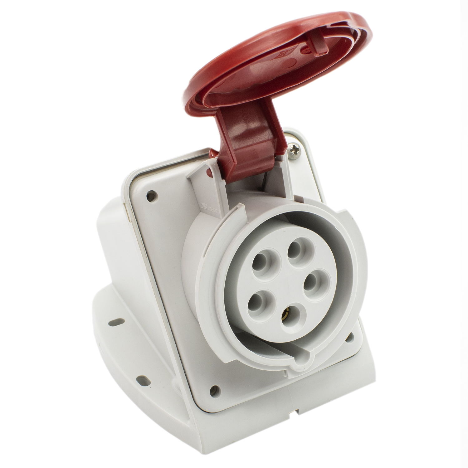 Base enchufe industrial hembra 3P+N+T 380V IP44 superficie  Rojo 16 A