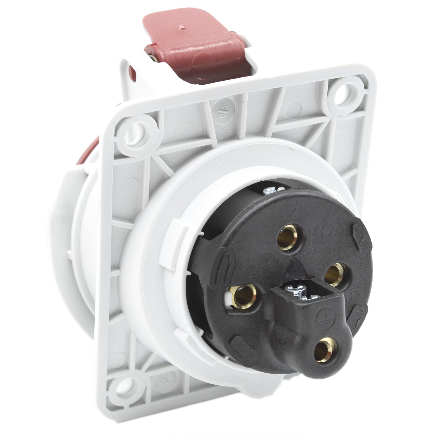 Base enchufe industrial hembra 3P+T 380V IP44 superficie  Rojo 16 A