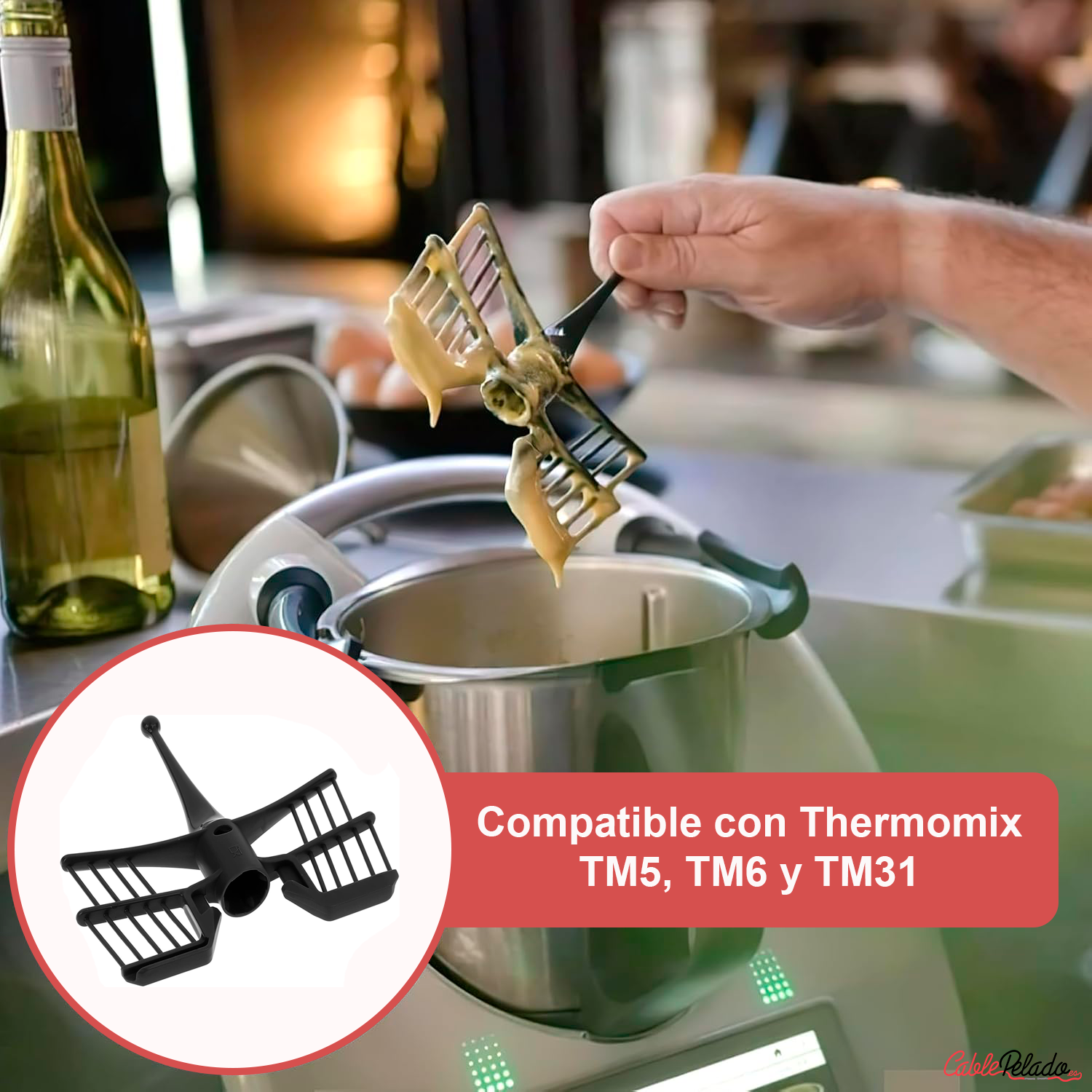 Batidor De Mariposa Thermomix TM5 TM6 TM31  Gris