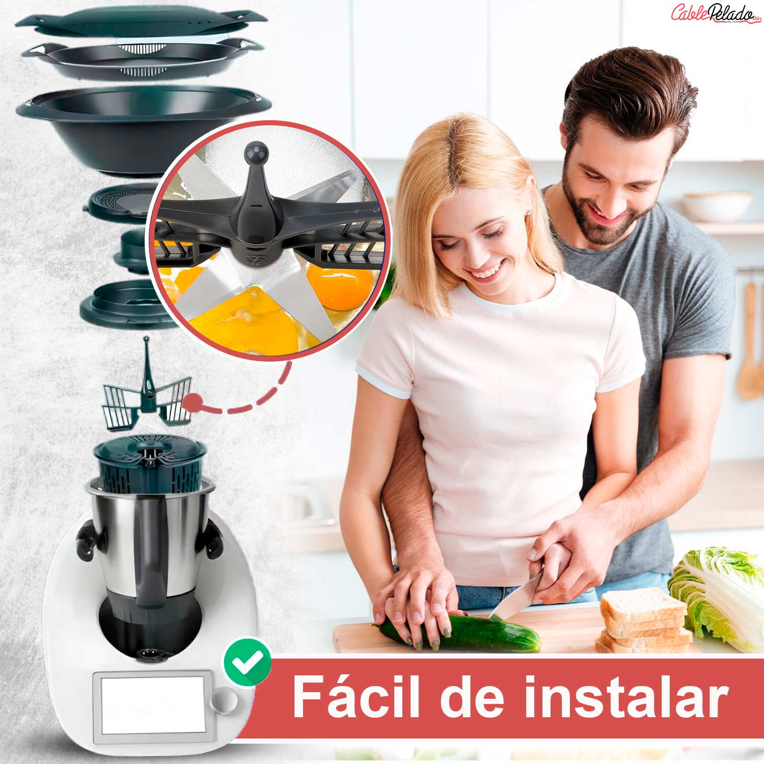 Batidor De Mariposa Thermomix TM5 TM6 TM31  Gris