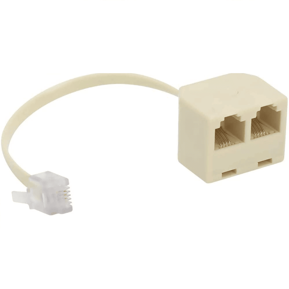Bifurcador de telefono RJ11 con cable  Blanco