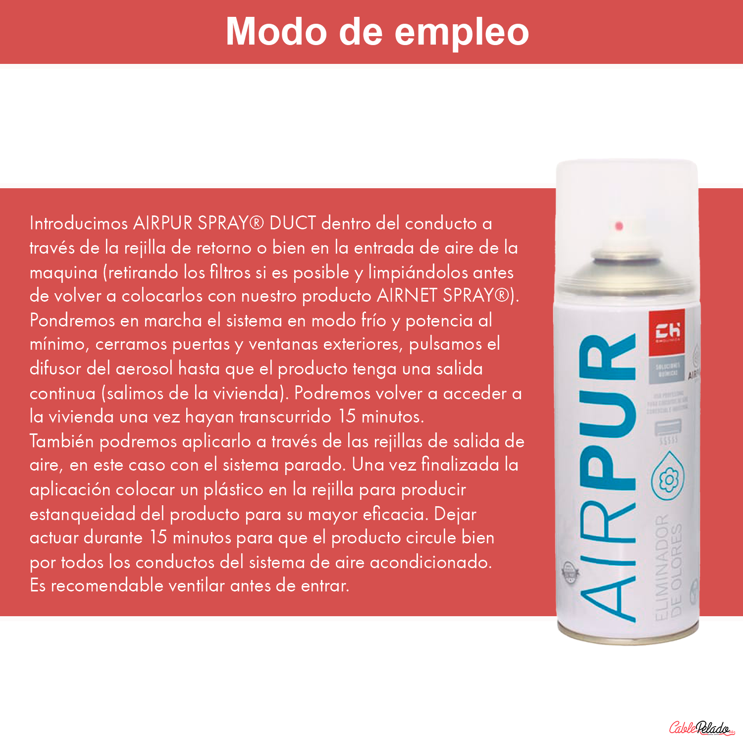 Biocida Eliminador de Olores para Conductos de Aire Acondicionado 100 ml