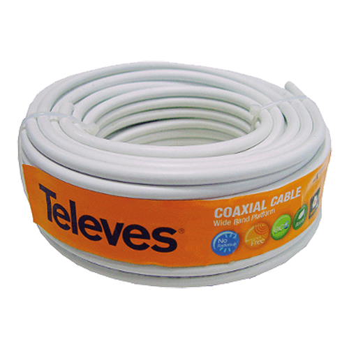 Bobina coaxial CXT1 6,7mm CU-AC+CU 20 M Blanco