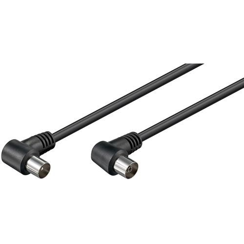 Cable antena de TV de 75 Ohm acodado 2.5 M Negro