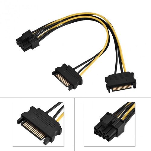 Cable de alimentacion 2x Sata macho - PCI Express hembra 0.15 M Multic