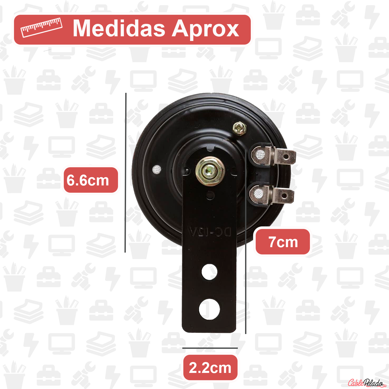 Bocina Electrica Impermeable Universal De La Moto 12V 105dB  Negro