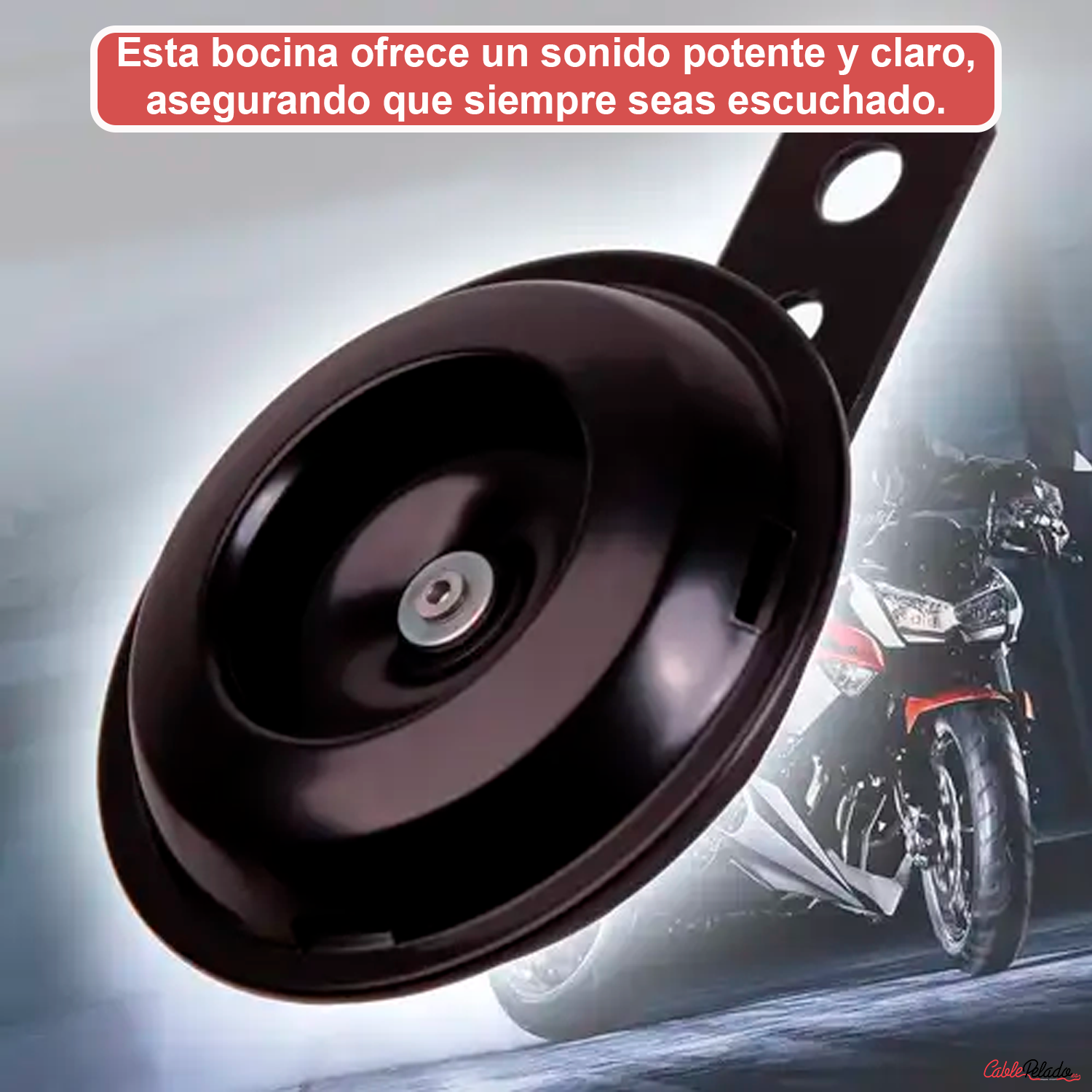 Bocina Electrica Impermeable Universal De La Moto 12V 105dB  Negro