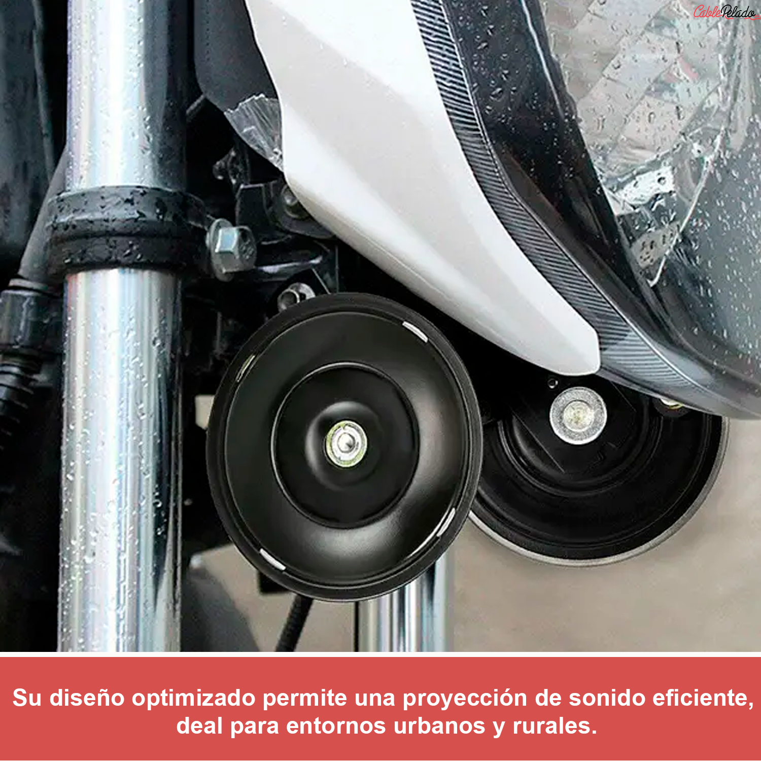Bocina Electrica Impermeable Universal De La Moto 12V 105dB  Negro