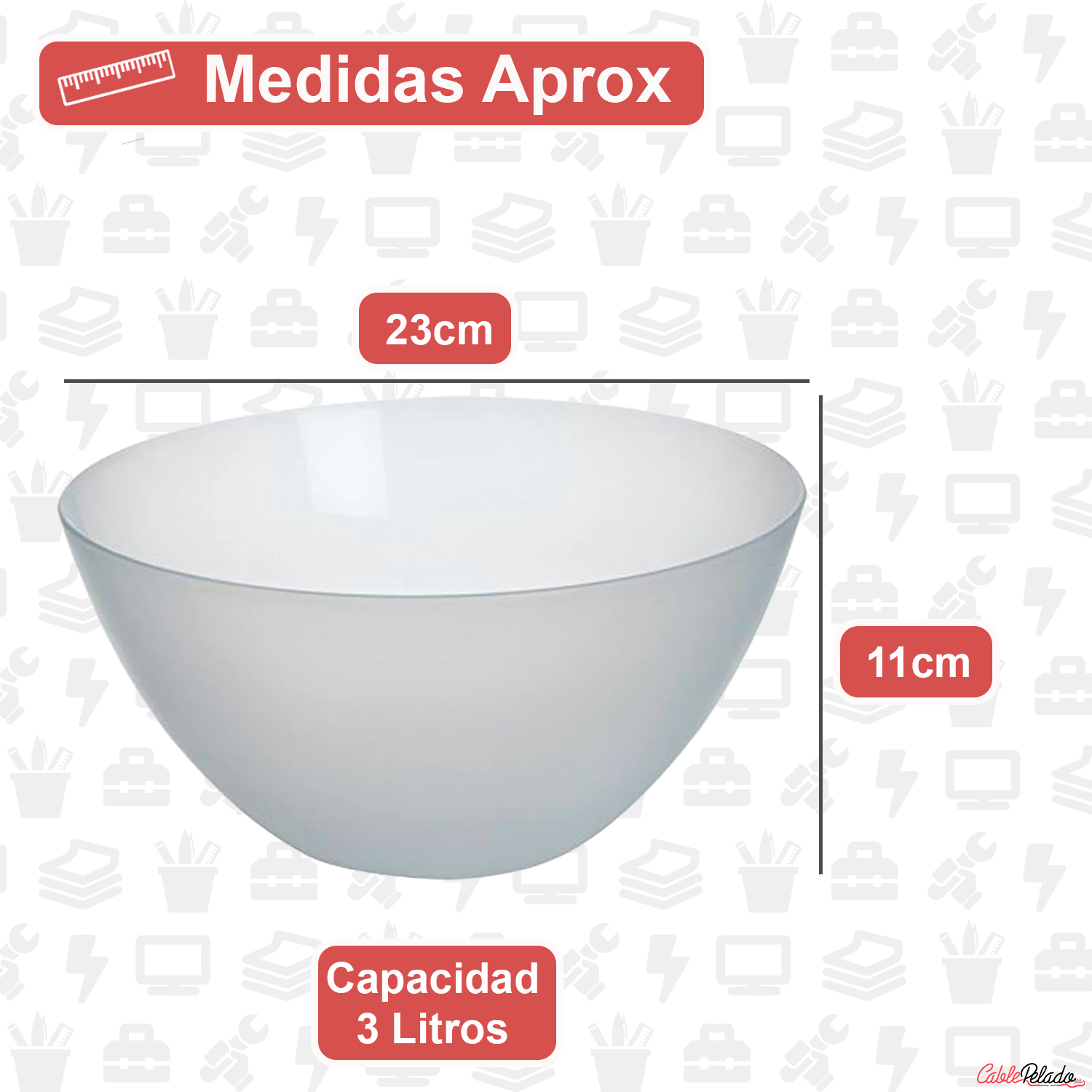 Bol De Plástico Para Cocina 3 Litros  Transparente