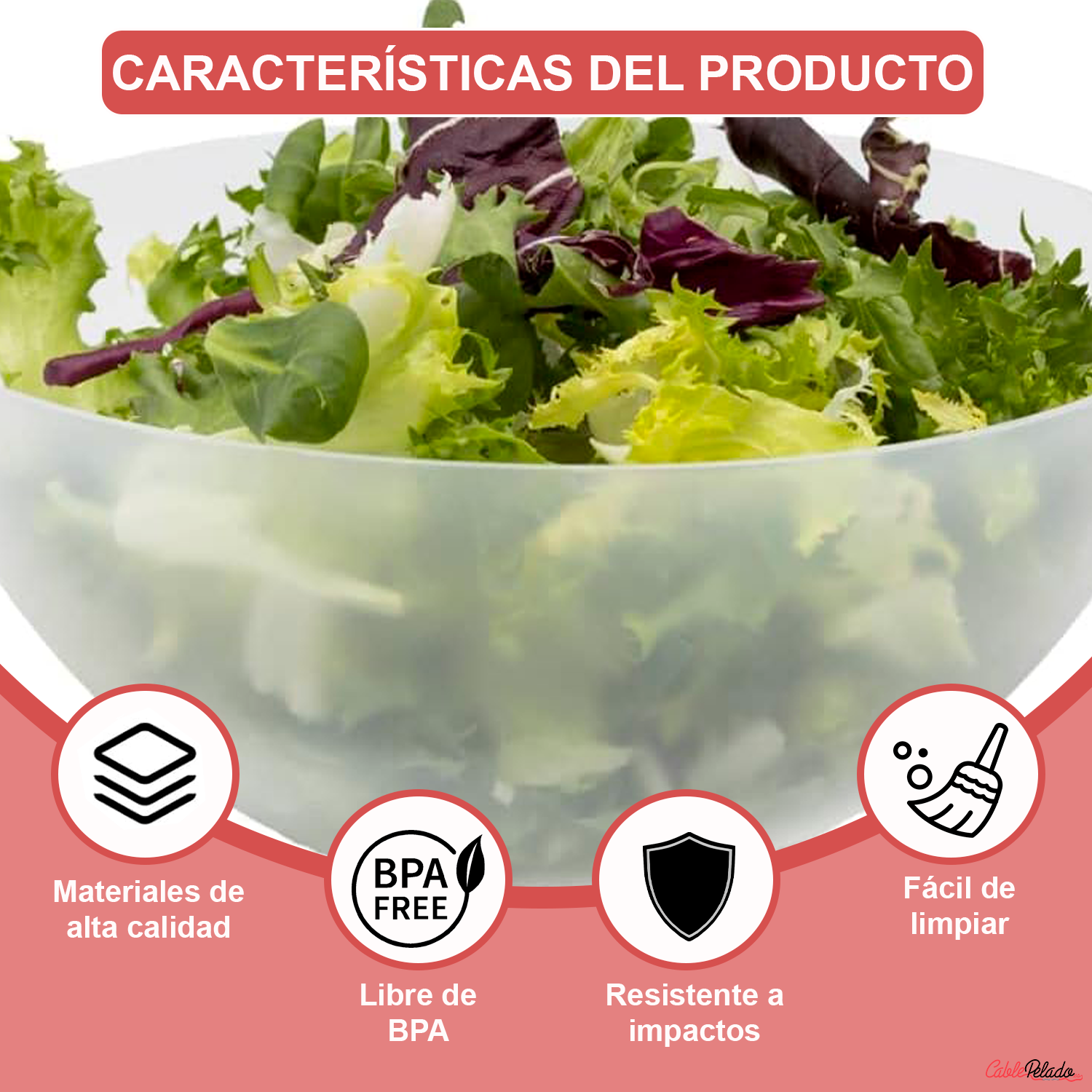 Bol De Plástico Para Cocina 3 Litros  Transparente
