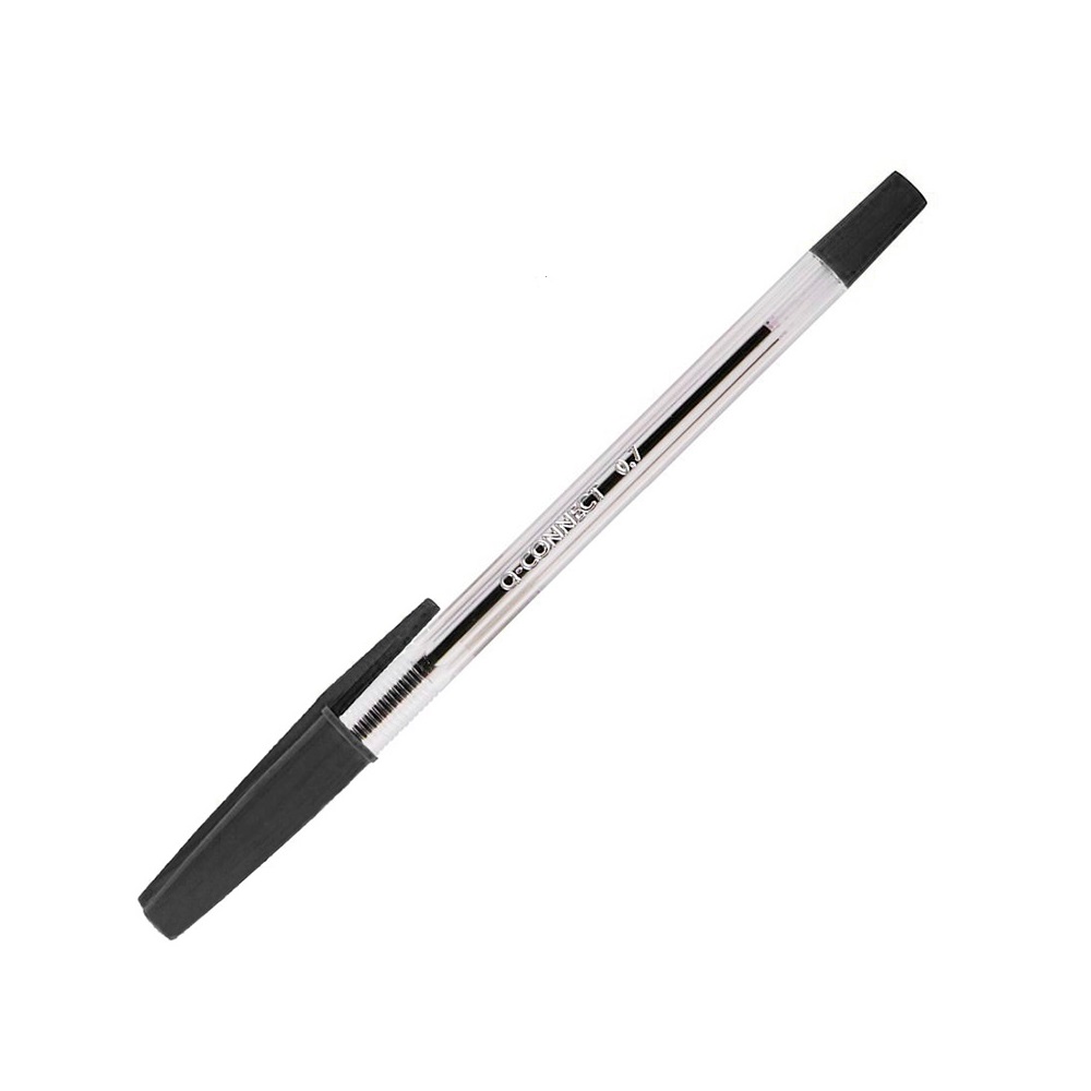 Boligrafo transparente Q-Connect  Negro